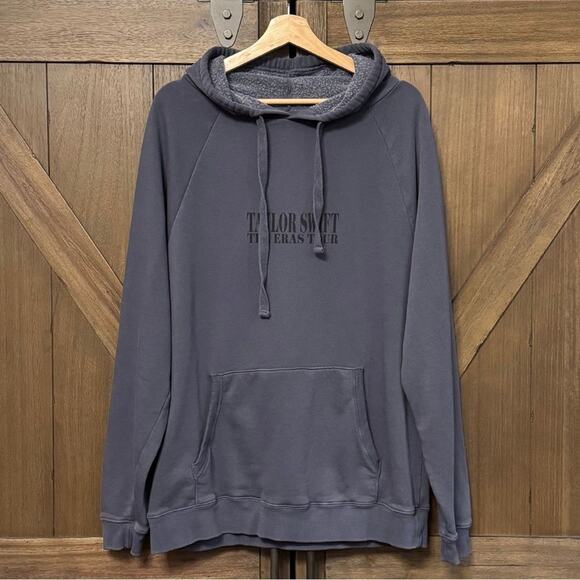 Taylor Swift THE ERAS TOUR Washed Blue Hoodie size Large NEW International - Picture 2 of 7